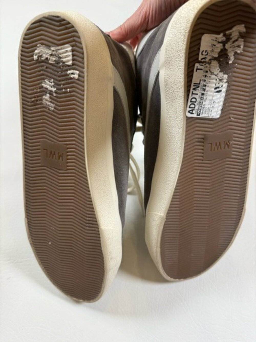 Madewell Cloudlift Grey High Top Sneakers Suede/Faux Shearling Womens 9.5 - Picture 10 of 11